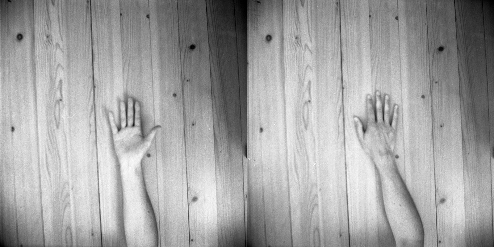 my hand in two frames
